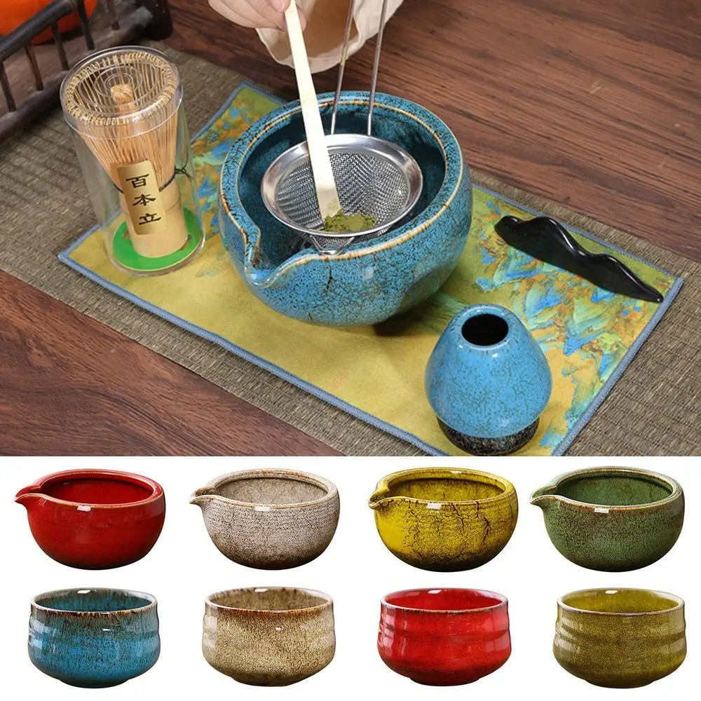 Traditional Ceramic Tea Matcha Bowl Durable Handmade Green Tea Maker Cup for Japanese Matcha Preparation Kitchen Supplies