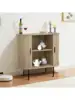 Fluted Buffet Sideboard Cabinet with Sliding Tambour DoorsAccent Oval Curved Storage Cabinet 31.5" Small Mid Century Mod 3