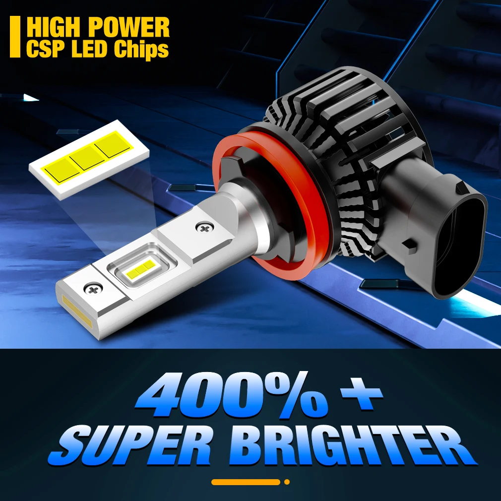 2pcs Super Bright H11 Led Bulbs H7 H8 H16 JP 9005 9006 9012 HB4 HB3 Car Headlight Fog Lights CSP Auto Lamp DC 12V 6500K White