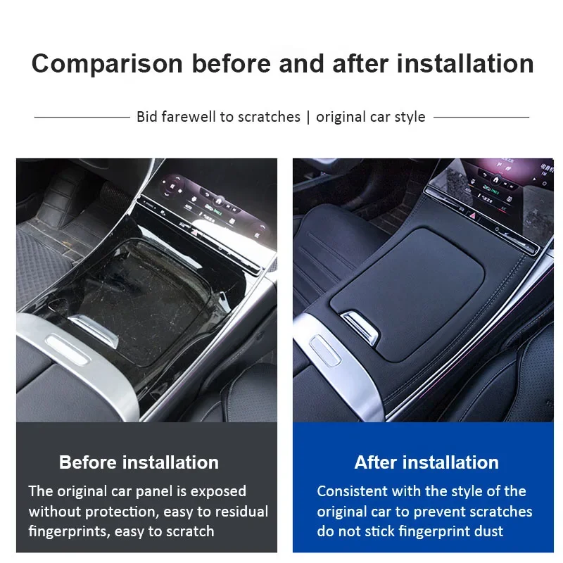 Panneau De Console Centrale En Similicuir Pour Mercedes Classe C W206 - 2022-2024 - Autocollant Protection Tableau De Bord