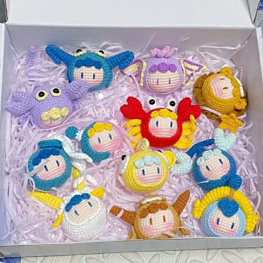 

Finished Constellation Doll Knitting Set DIY Knitting Doll Amigurumi 12 Astrological Gifts Crochet Needlework Birthday Gift