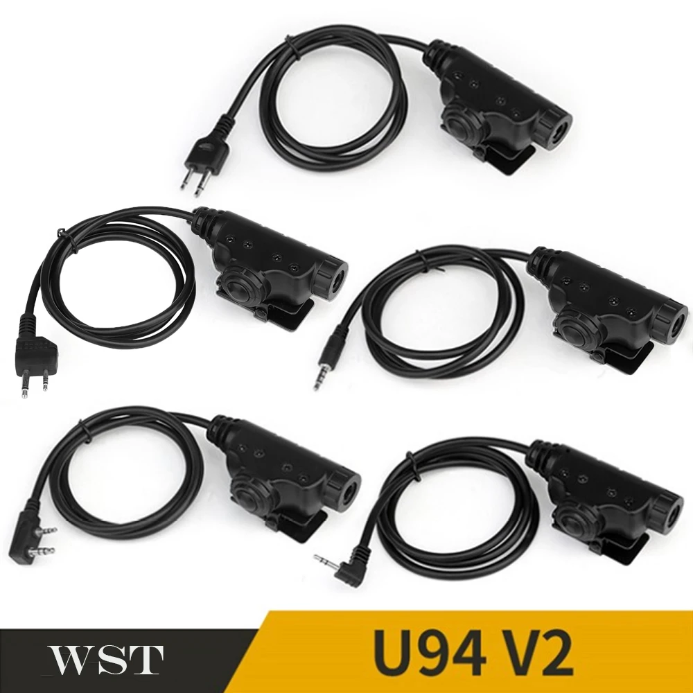 Nuovo Tactical U94 Ptt Headset Adapter Cable Plug Per Kenwood Icom Midland Motorola Talkabout Walkie Talkie Accessori Per Cuffie