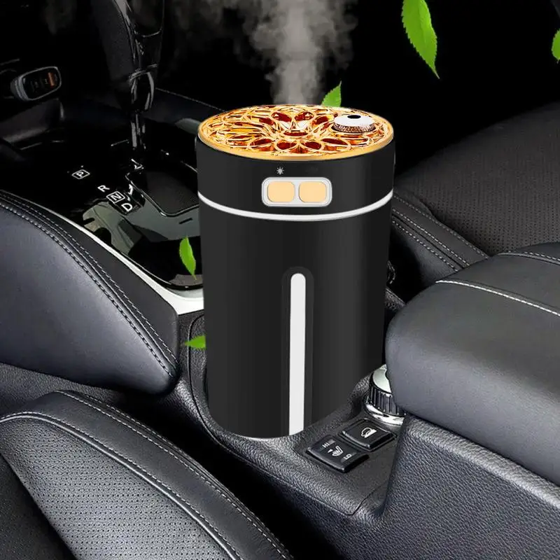 Rechargeable Humidifier for Car Automotive USB Starry Sky Projection Humidifier Automobile Air Freshener with Switchable Lights