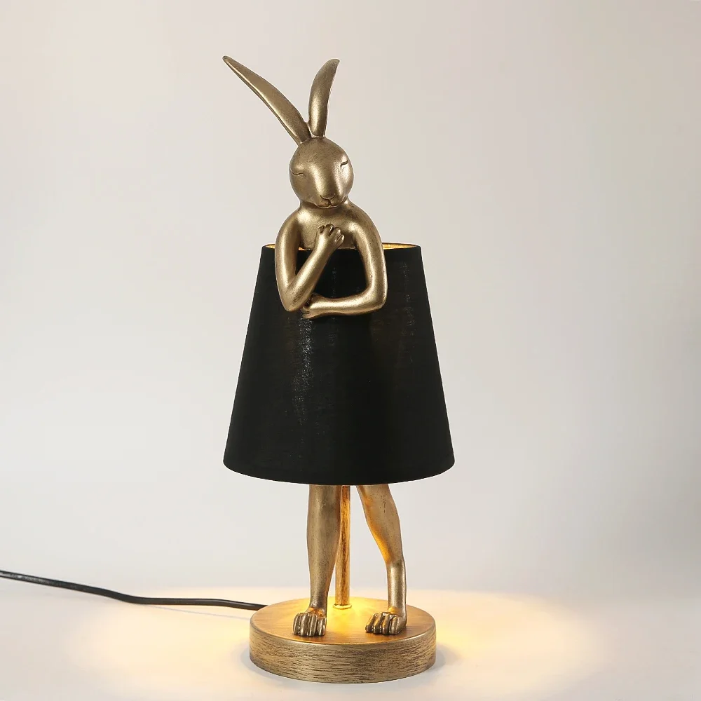 Rabbit led Table Lamp Resin Desk Lamp Led Lights for Room Retro Design Living Room Bedroom Decorative Bedside lighting Fixtures table lamp