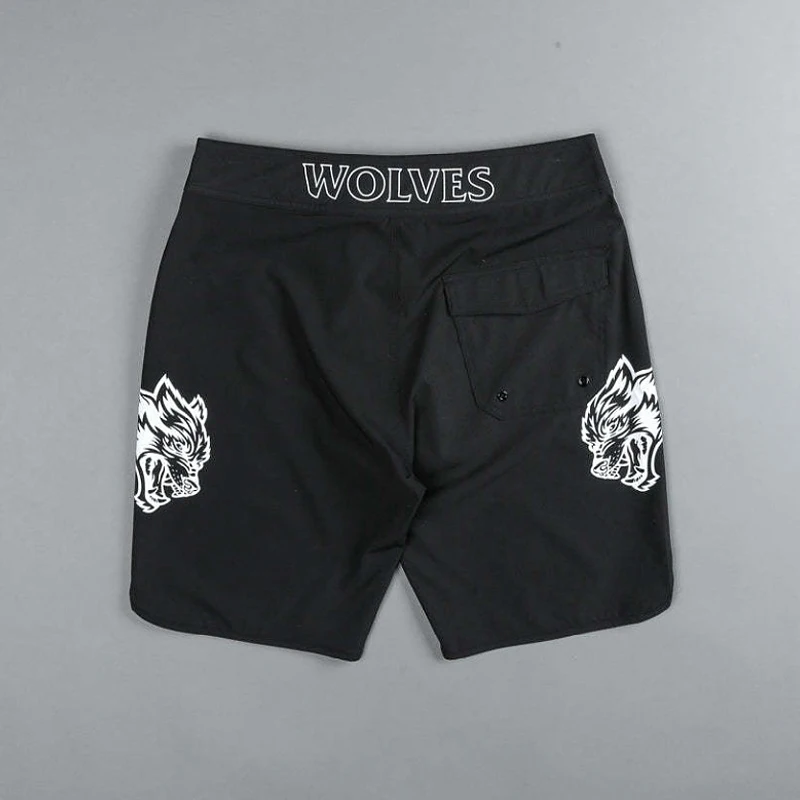 Fashion Wolf head men's shorts Beach slacks Quick drying printed quarter pants Street workout men's tracksuit pants