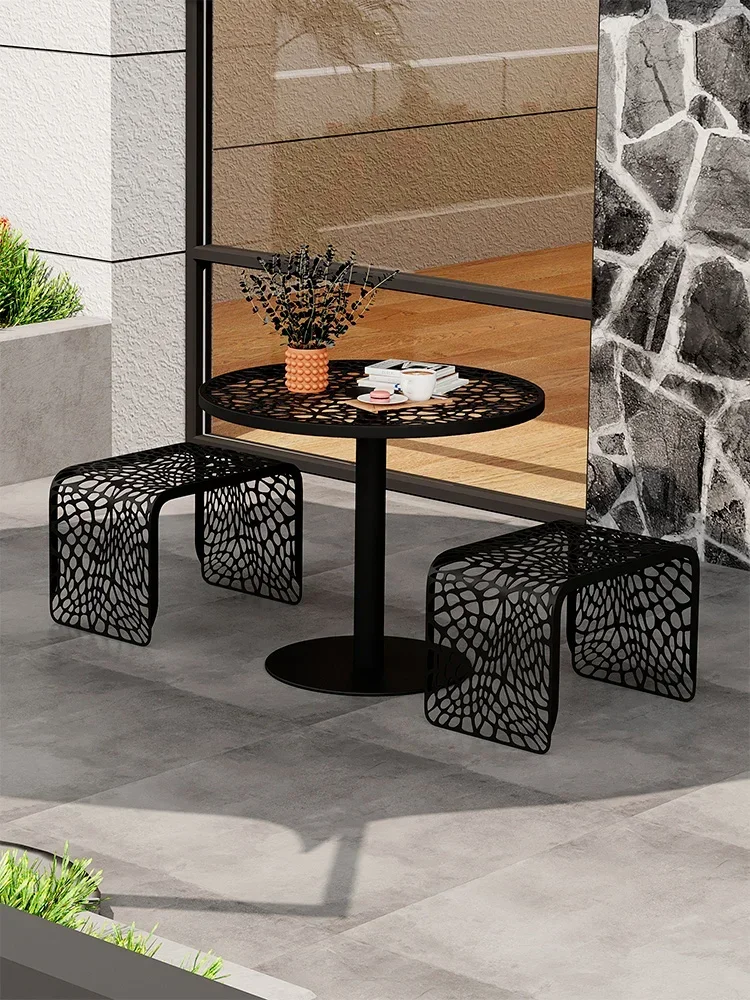 Designer Outdoor Balcony Living Room Cafe Dessert Shop Round Table