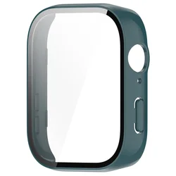 Premium Tempered Glass Protective Case - Full Cover Screen Protector & PC Shell for Huawei Watch Fit 3 Accessories (4 pine needle green)