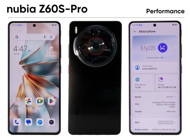 ★Nubia　Z60S Pro 16GB/512GB Cyan TE nubia Z60S Pro Android 14 512GB 16GB RAM 6.78'' 50MP game