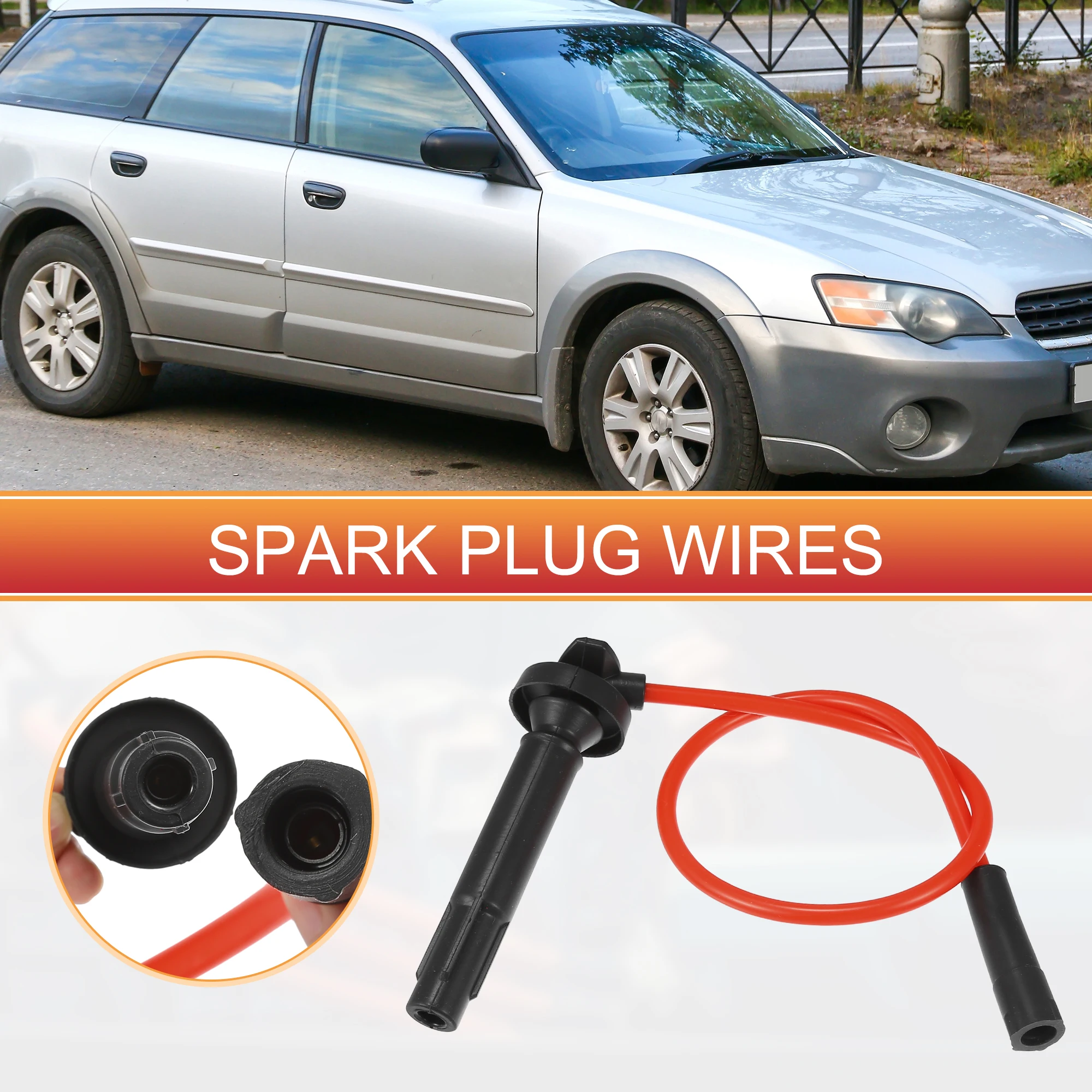 UXCELL 4pcs Spark Plug Wire Ignition Coil Cable No.SOA430Q119 for Subaru Impreza Legacy ignition cable set