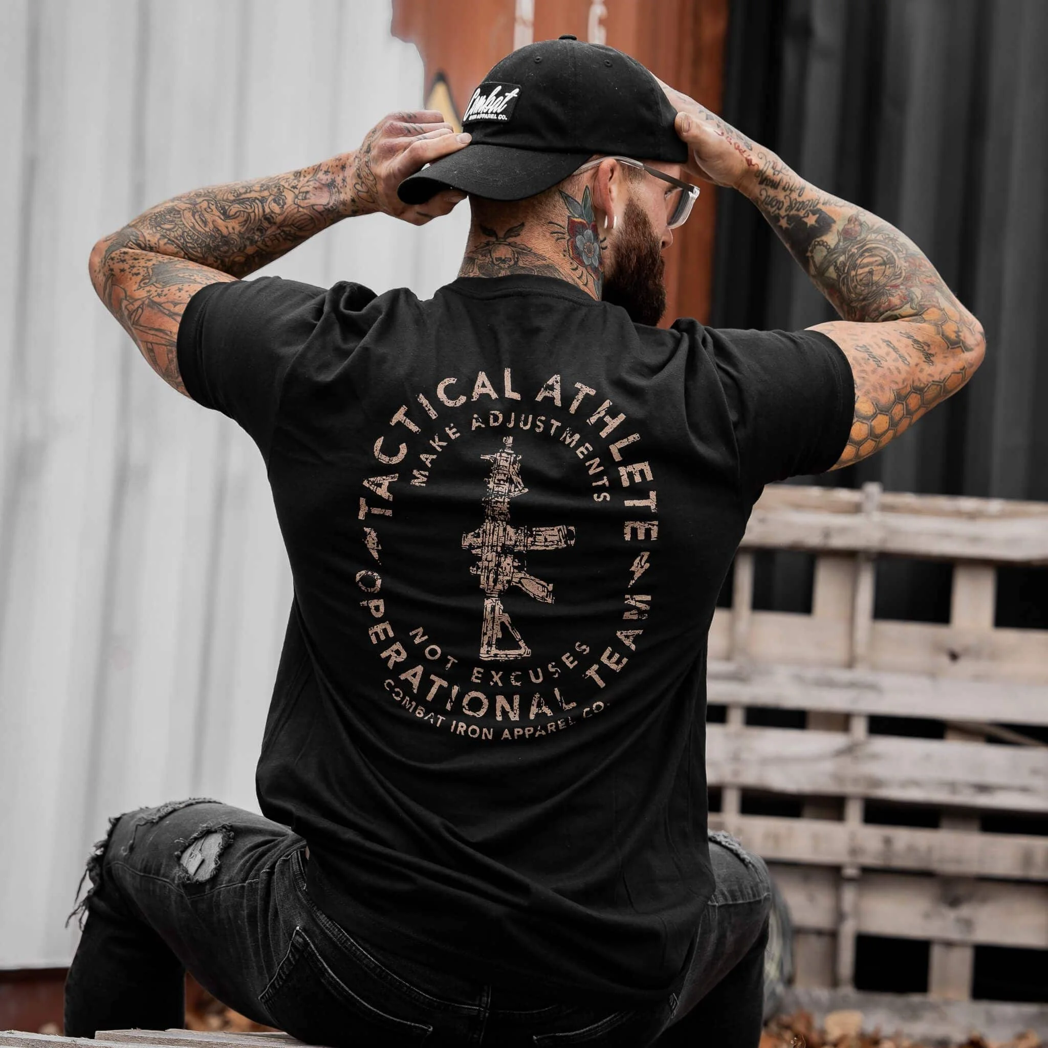 Taktisches Athleten-Team Herren-T-Shirt - Combat Iron Militär-T-Shirt - Geeignet für Sportbekleidung Reine Baumwolle
