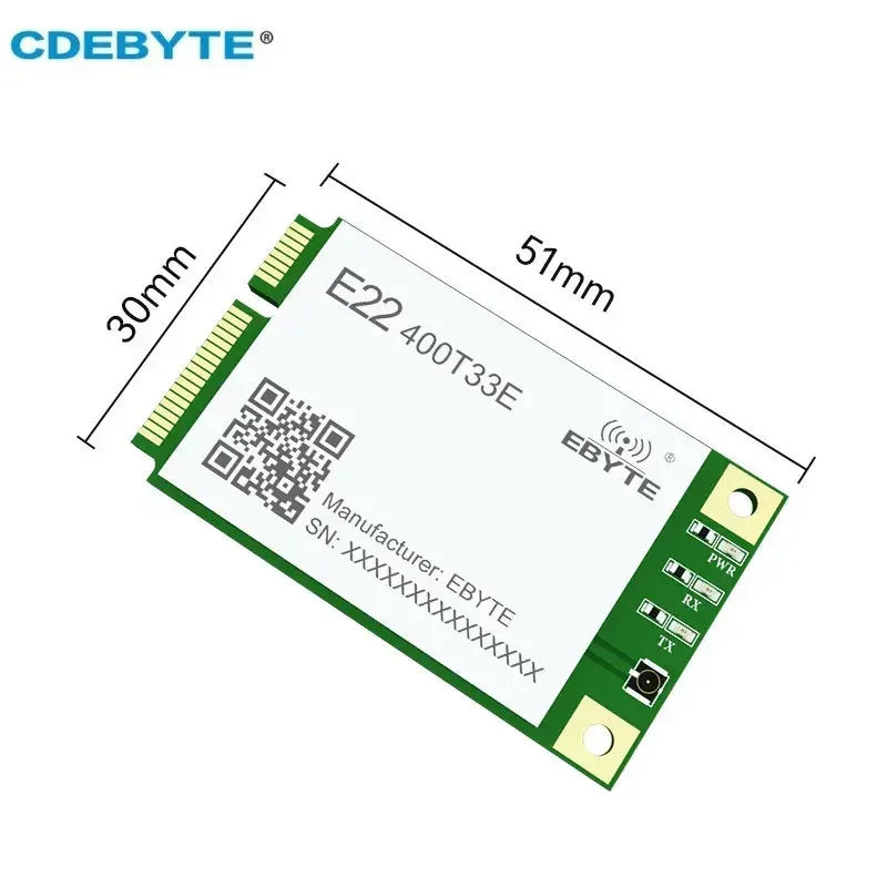 Módulo sem Fio Lora Cdebyte 433mhz 470mhz E22400t33e 33dbm 12km Mini Pci-e Uart Rs485 Rs232 Usb Lbt Rede de Relés Rssi - Image 2
