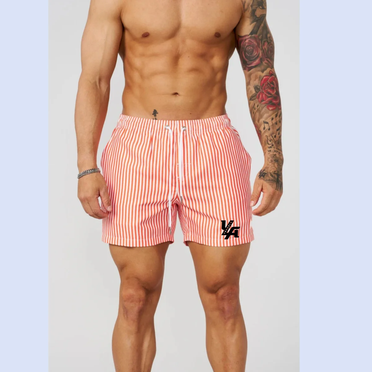 2025 YA Summer Men's Shorts Jogger Exercise and Fitness Quick-drying Breathable Casual Beach Pants 4-point Shorts young 4