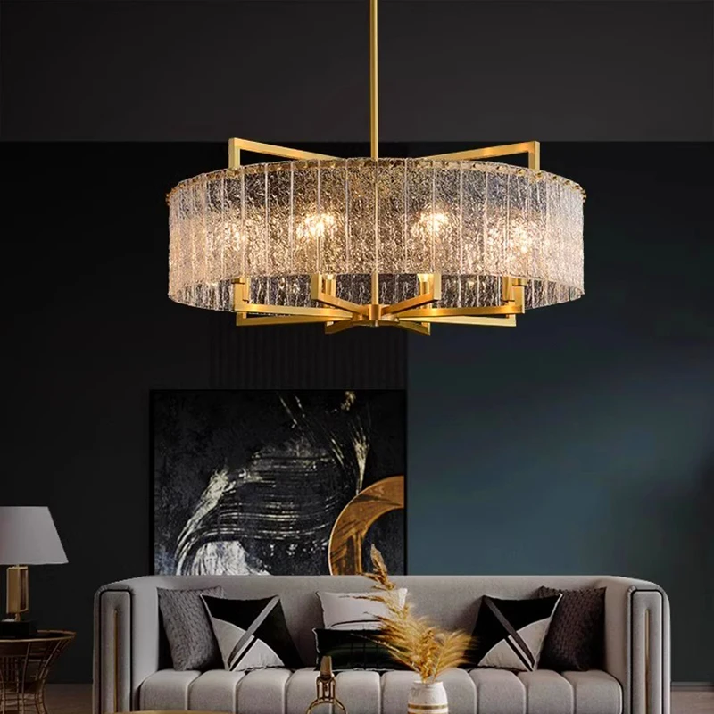 Round Brass Drum Chandelier