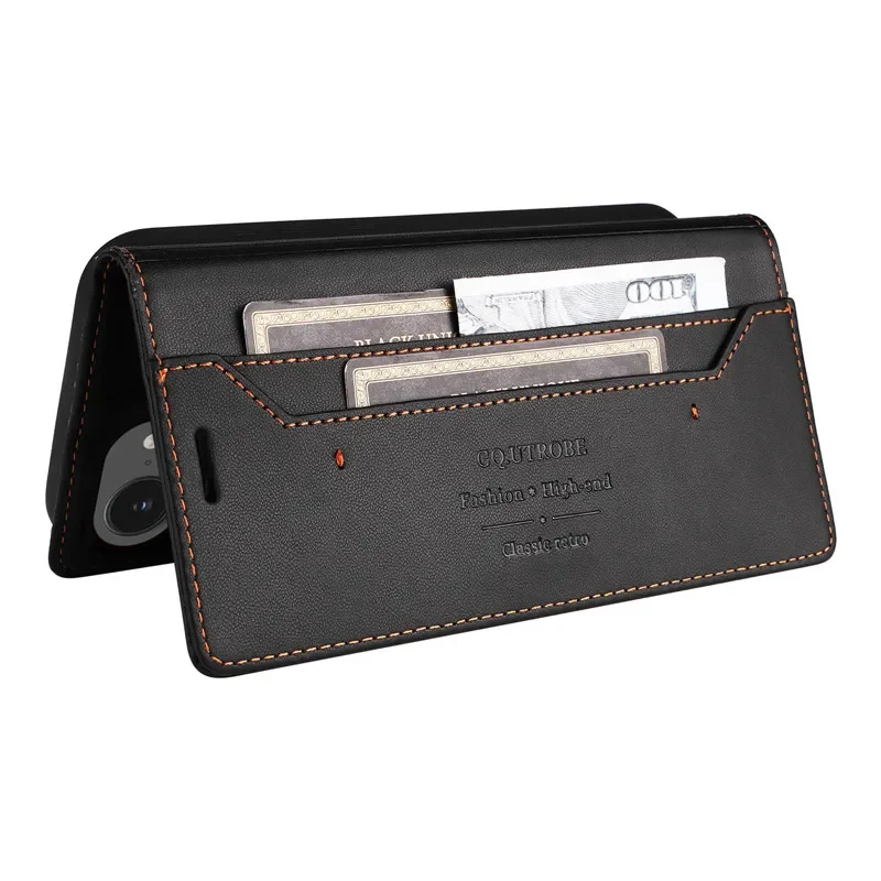 Magnetic Leather Anti-theft Wallet Phone Case with Card Holder and Flip Cover