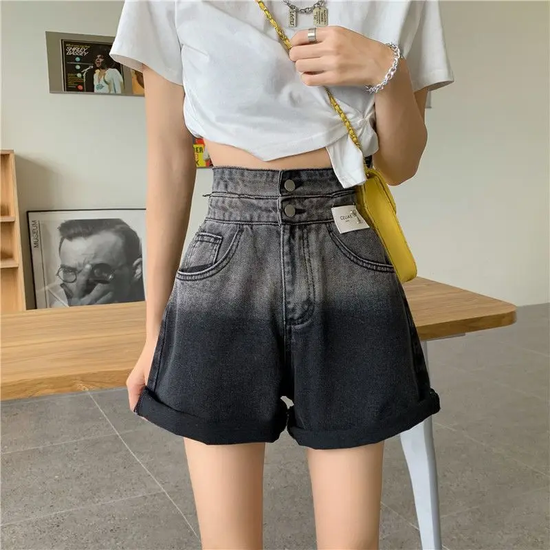 Denim Shorts for Women High Waist Solid Summer 2021 New Korean