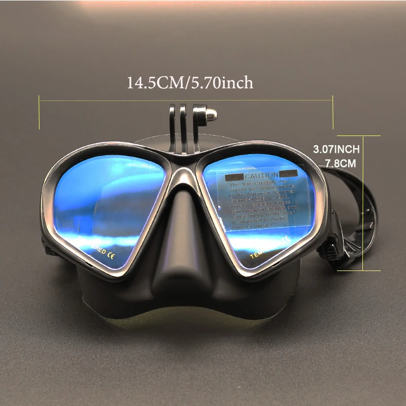 Professional Freediving Mask Tempered Glass Waterproof Anti Fog Electroplating Goggles J-shaped Bracket Camera snorkeling diving mask,diving mask,diving goggles