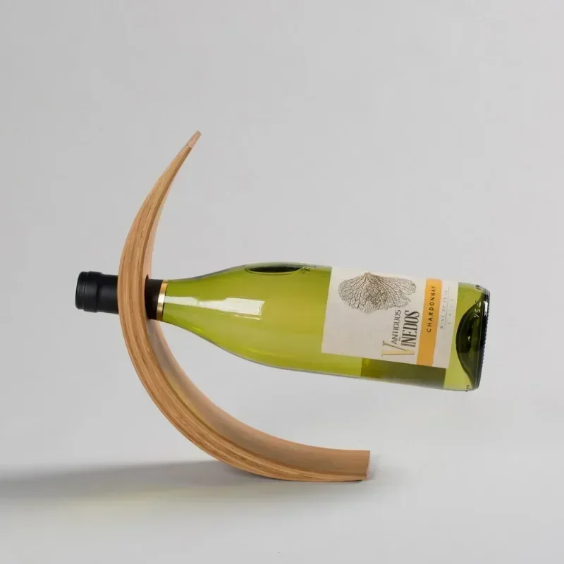 Solid Wood Creative Red Wine Rack Black Walnut Wine Rack Living Room Decoration Household Beech Balanced Wine Bottle Holder 2