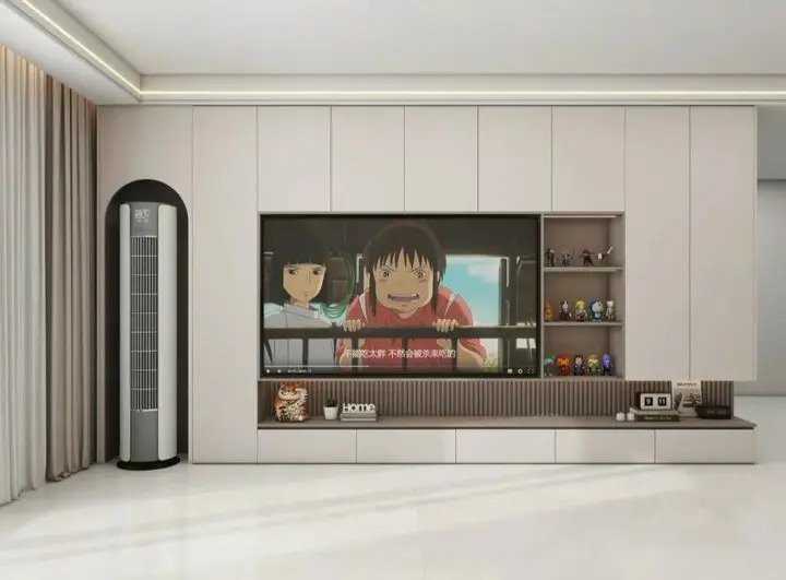 Prima TV Cabinet Electric Hidden Lift High With Wine Cabinet Fireplace 75 Inch Tv