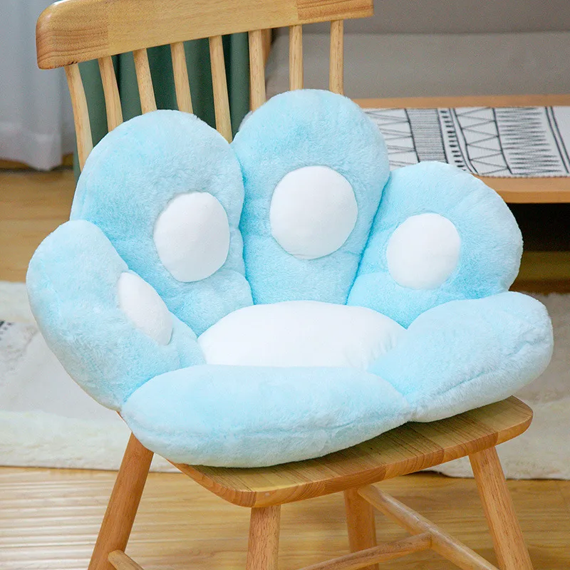 Kawaii Bear Paw Animal Seat Cushion Stuffed Cat Paw Backrest Pillow Plush Animal Sofa Indoor Floor Home Office Chair Decor Gift