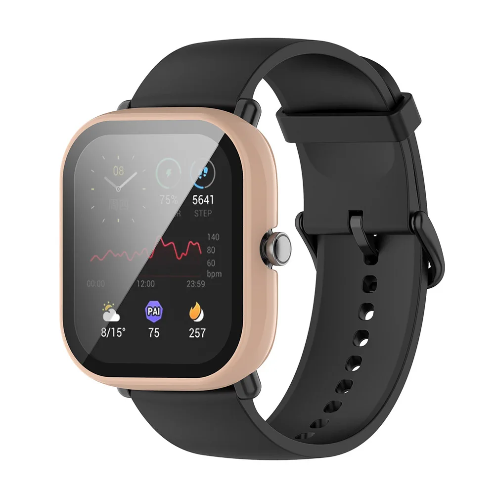 Feysentoe Coque De Protection + Verre Trempé Pour Amazfit Bip 3 / Bip 3 Pro - Blanc Tout Doux