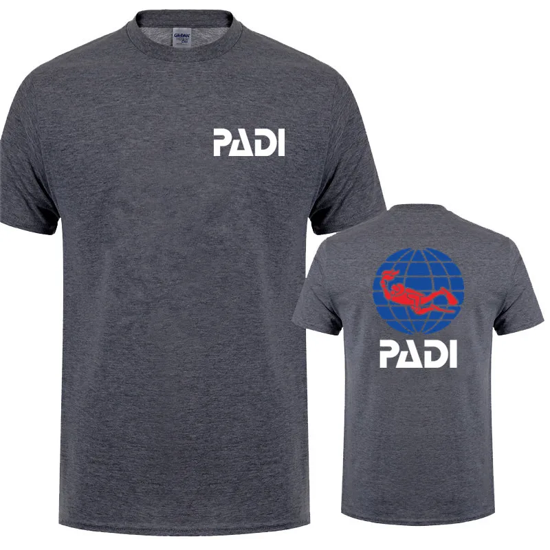 스쿠버 드라이버 Padi T 셔츠 남성 캐주얼 코튼 반팔 탑 LH-373