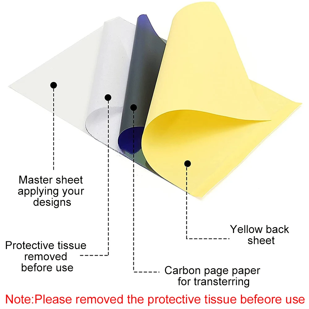 Tattoo Transfer Paper Stencils Copier Sheets Spirit Master Freehand A4 Size Thermal Paper Tattoo Printer Machine Accessories
