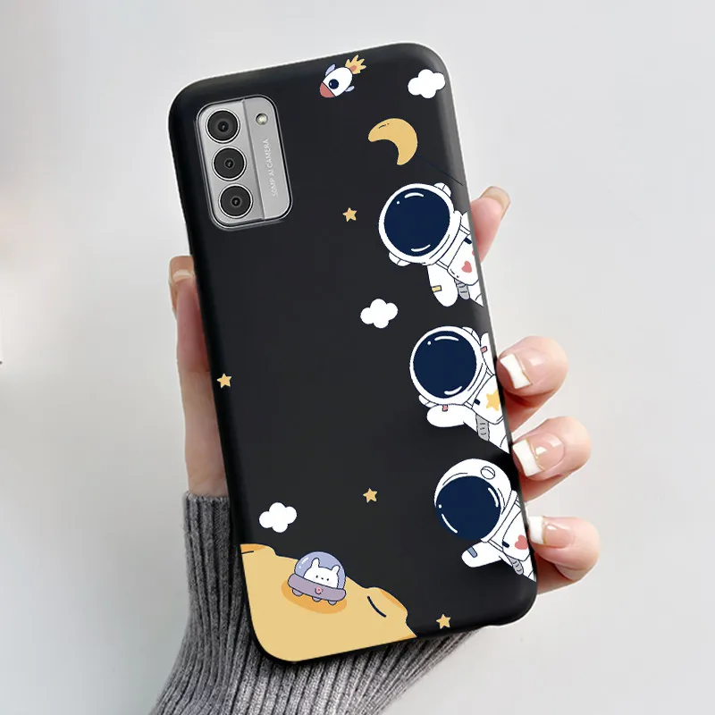 Silicone Soft Black Aesthetic Cute Cat Astronaut Phone Case Bumper Shell