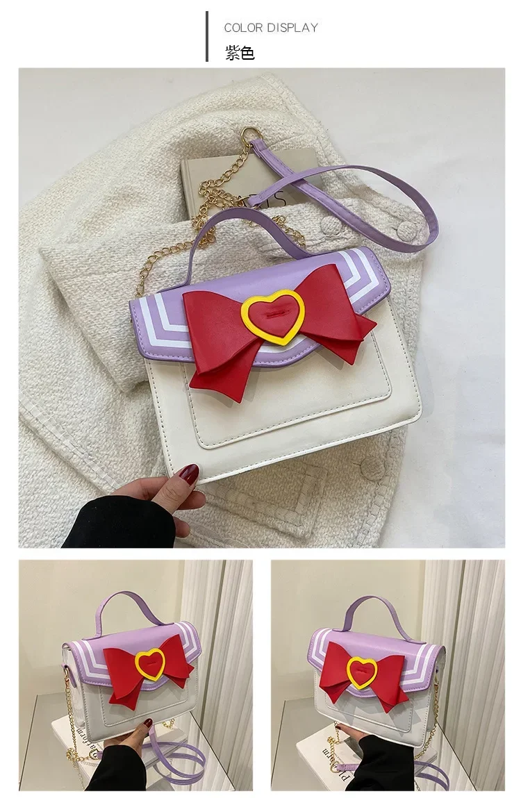 NEUE Anime Sailor Moon Luna Damen Handtasche Katze Form Kette Frauen Schulter Tasche Cosplay PU Leder Tasche Mädchen Frauen Tote Tasche – Detail 38