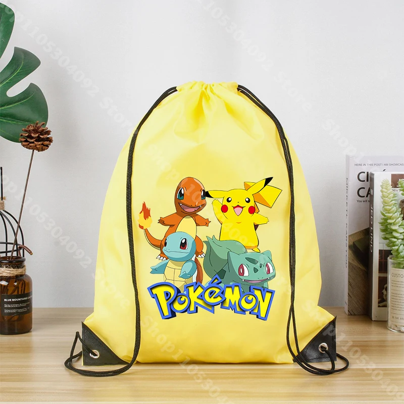 Anime Character Print Drawstring Backpack - Large Capacity Waterproof Bag