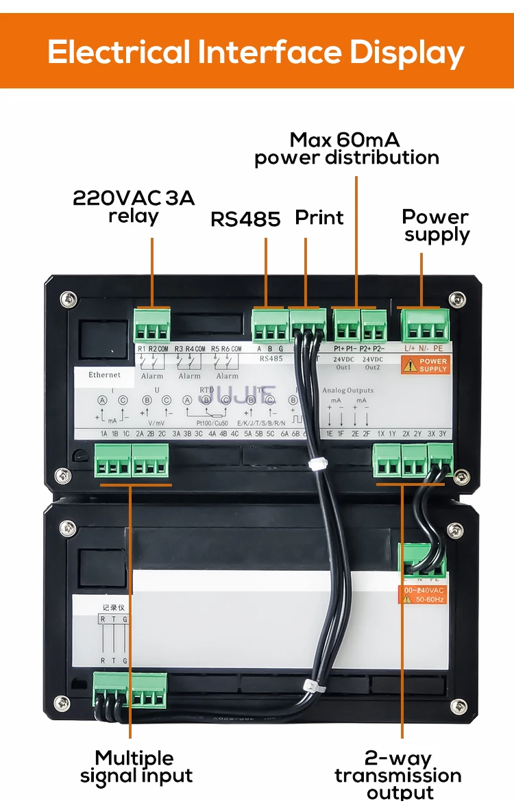 RS485 Paper Data Logger with Data Printing Function Temperature Pressure Humidit