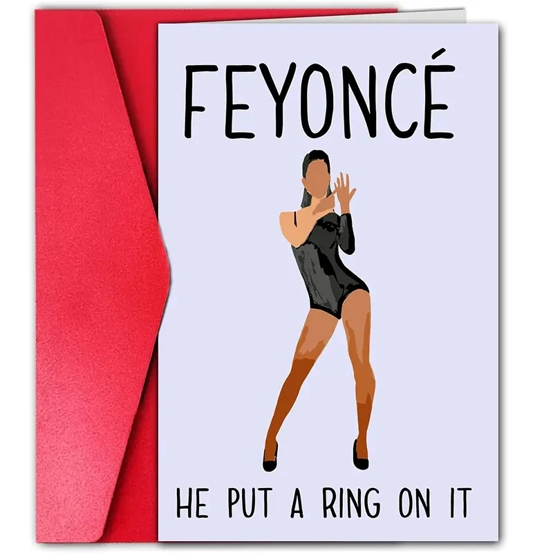 1pc, Wedding Engagement Congratulations Card, Wedding Card, Gift, Engaged Funny Bride Card.