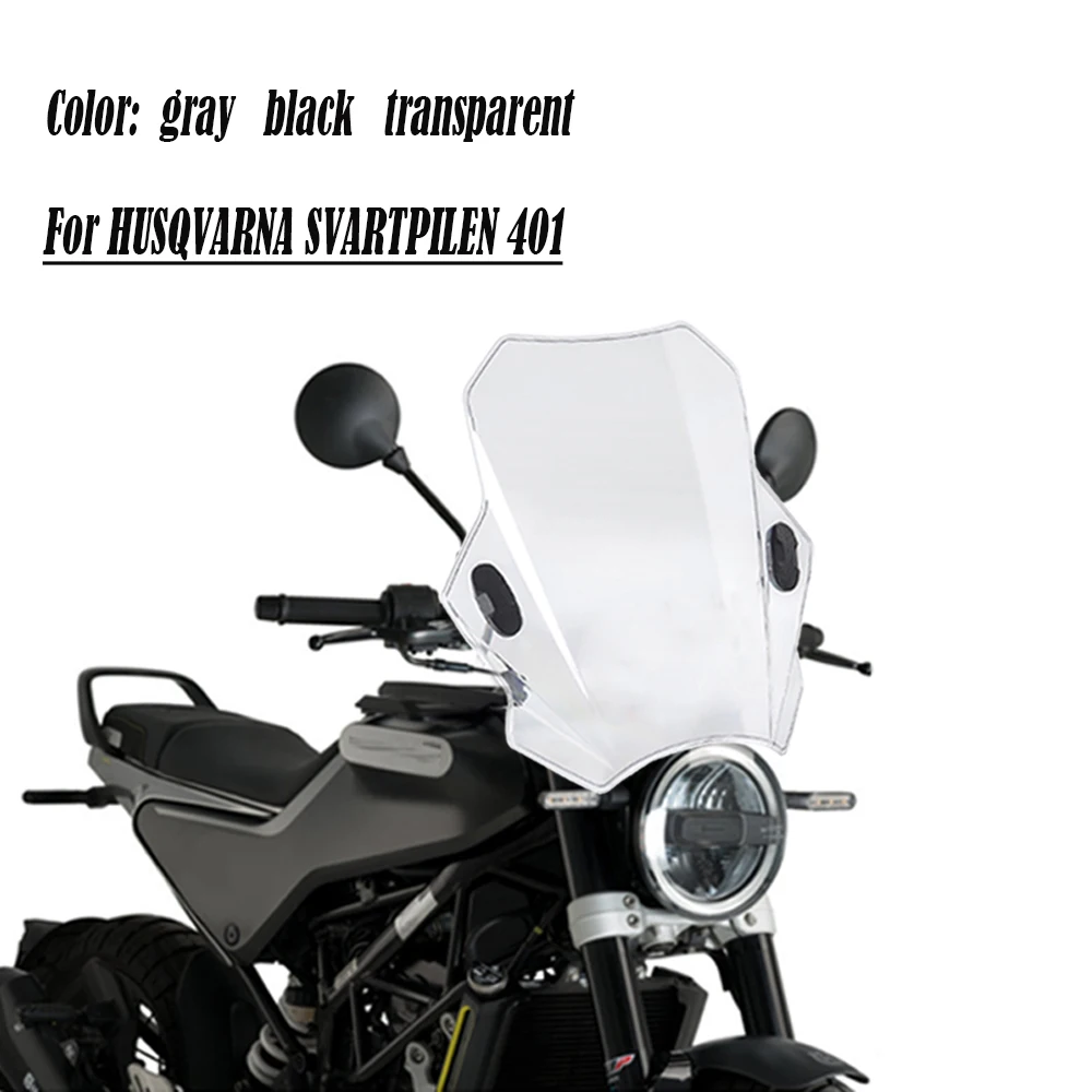 For HUSQVARNA SVARTPILEN 401 SVARTPILEN 401 Front Motorcycle Windscreen Windshield Screen Wind Shield Deflector Protector