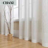 CHAXI Modern Solid White Tulle Sheer Curtain for Living Room Bedroom Kitchen Voile Window Drapes Decoration Custom Made 1