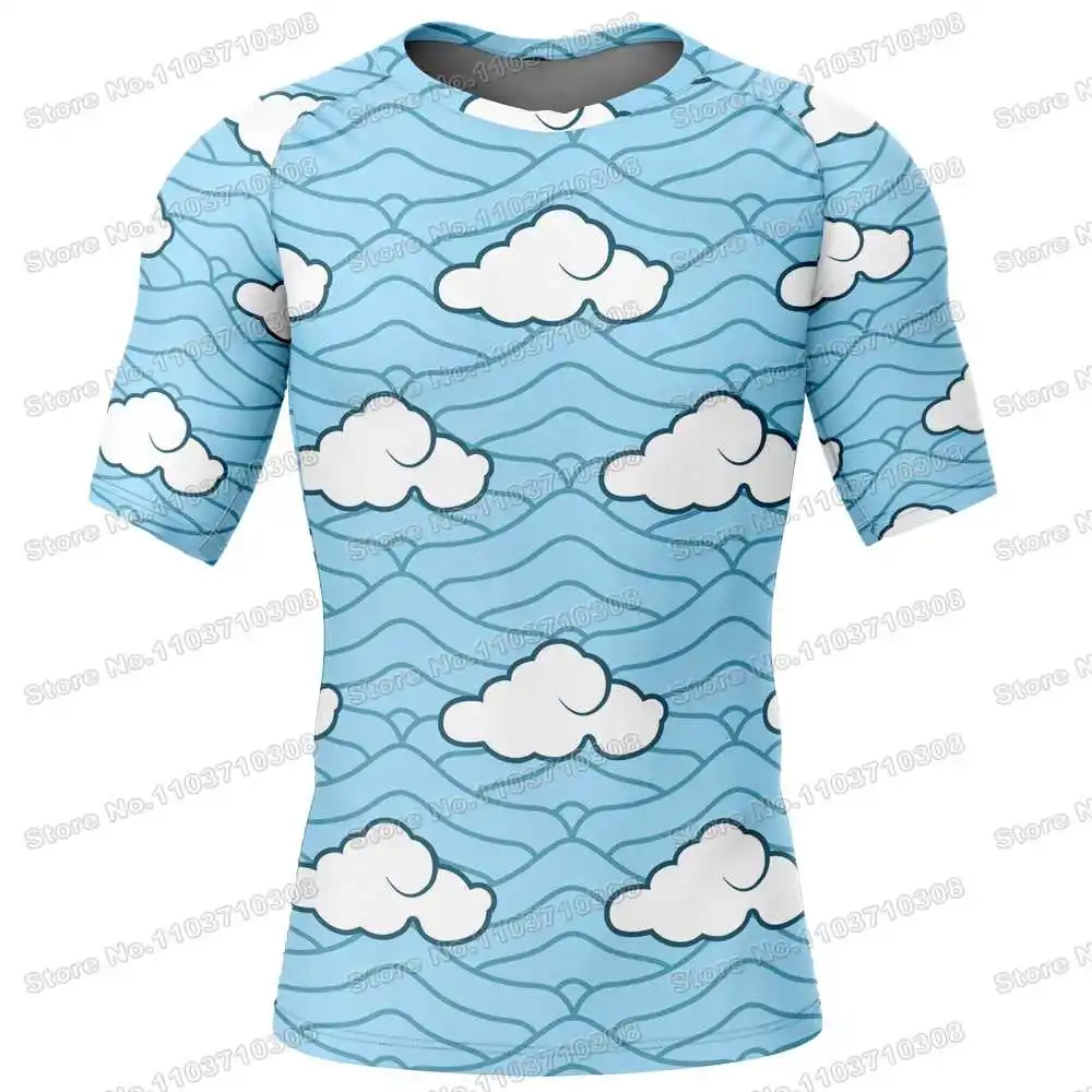 Demon Slayer Rash Guards Surfing Jersey Beach Skating Shirts Summer Swimwear Diving Gym MMA BJJ Men Jiu Jitsu Fitness Tops