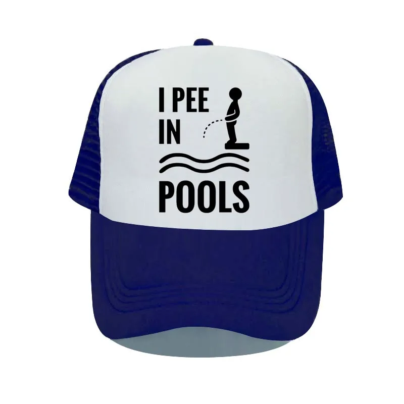 I PEE IN POOLS Funny Printing Baseball Caps Dare Gag Joke Gift for Men Women Vintage Retro Style Letters Trucker Caps Hats YP081 2