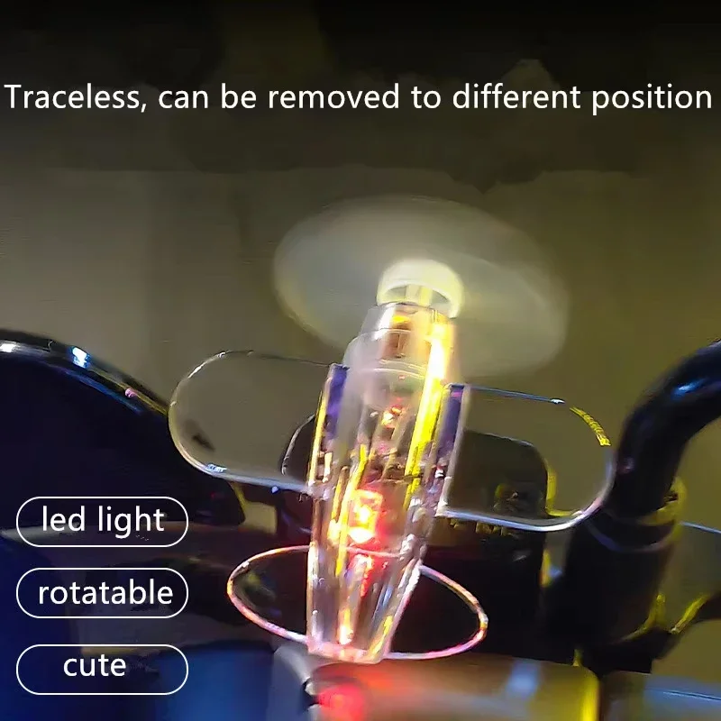 Wind Powered LED Ornament Rotating Motorcycle
