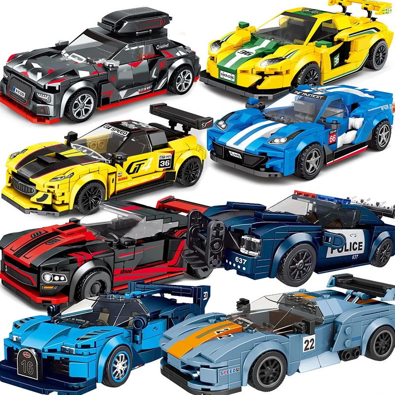 Champions Speed City Racer Car Vehicle Super Diy Kids Model Building Blocks Toys 