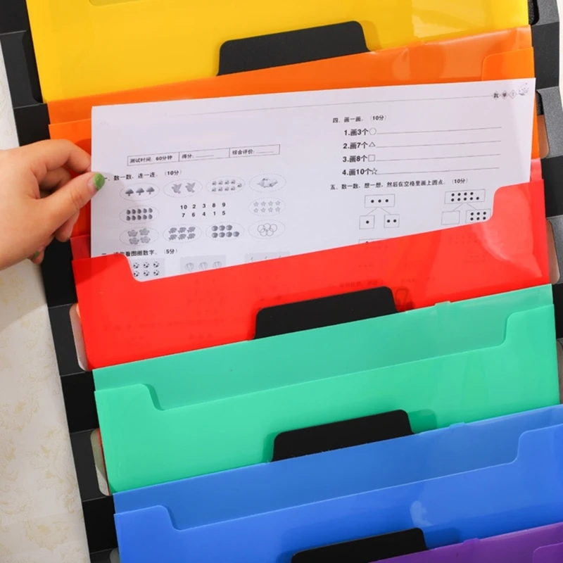 6 Tier Expanding Wall Mounted Document File Holder for Classroom
