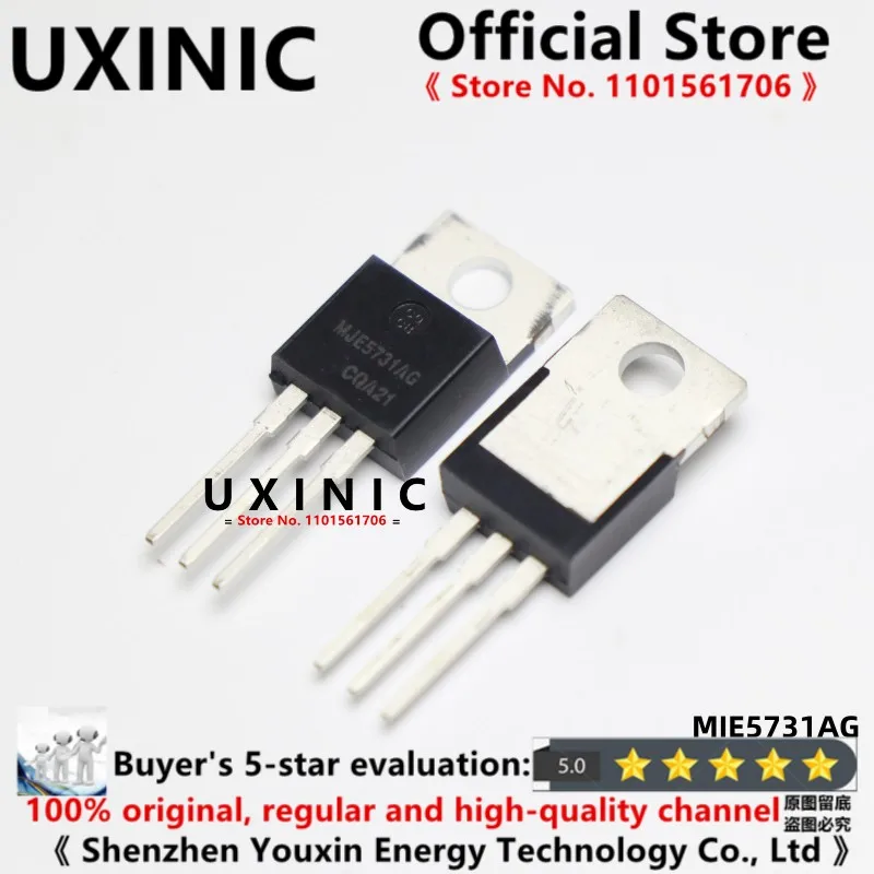 

UXINIC 100% новый импортный оригинальный MJE5731AG MJE5731A MJE5731 TO-220 PNP кремниевый мощный BJT транзистор 375 в 1A