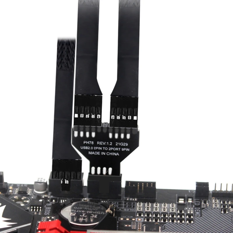 마더 보드 USB2.0 9 핀 9PIN 확장 회로 보드 1-2 확장 분배기 컴퓨터 액세서리 DropShipping
