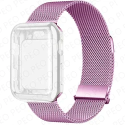 Sleek Metal Magnetic Loop Watch Band with Protective Case - 40mm Series 654 Se (Purple - Clear 38)