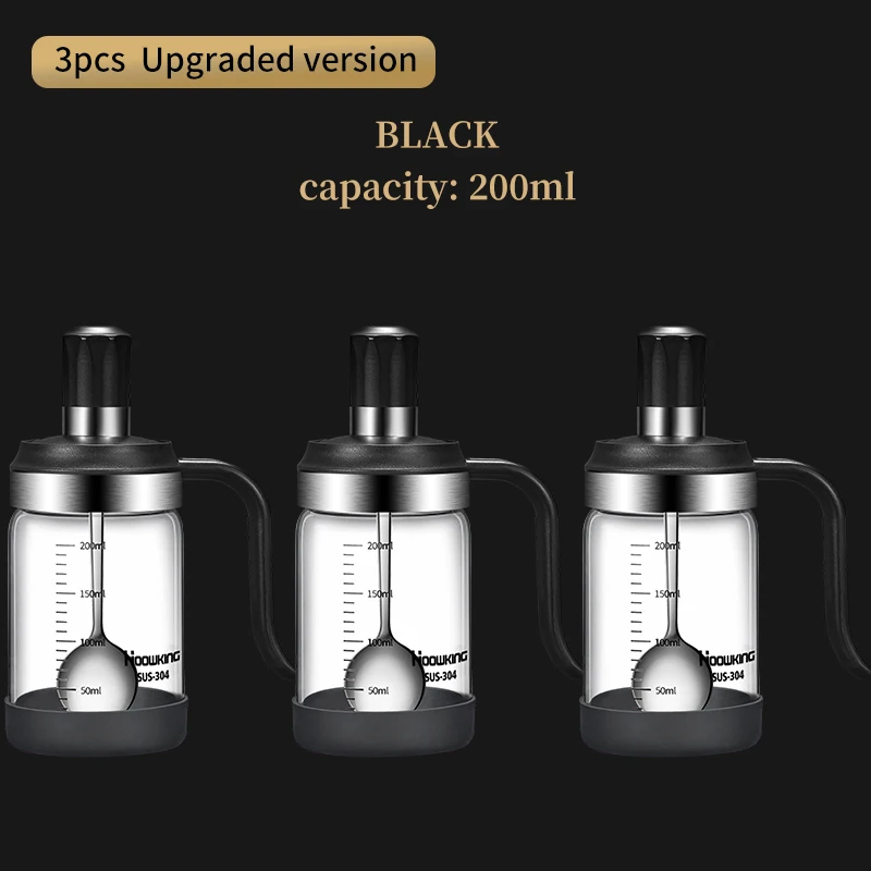 3pcs Black 200ml