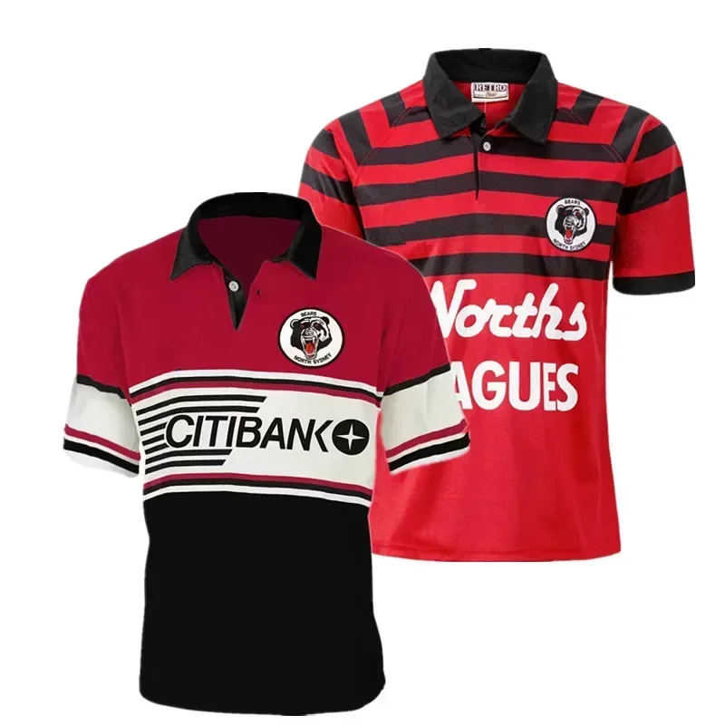 North Sydney Bears Retro Rugby Jersey 1991-1994 Mens Size:S-5XL（Print Name Number）