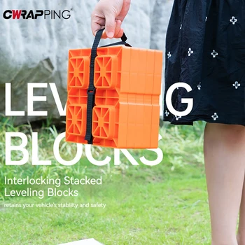 Heavy Duty RV Leveling Block RV Superimposed Board Flattener Block Trailer Trailer Escape Plate Trailer Wheel Stopper Anti-slip 3