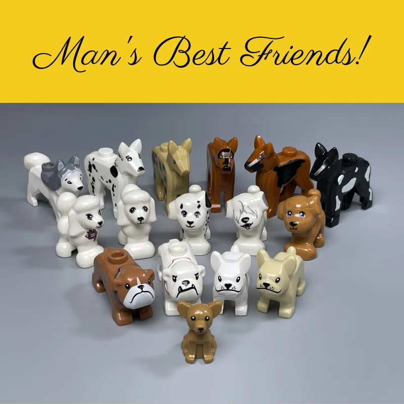 Moc Ziegel kleine Hund Serie Französisch Bulldogge Husky Pudel Zwinger montiert Bausteine Kinderspiel zeug Plastik puppe