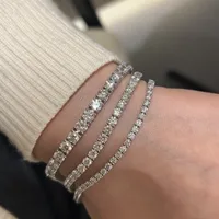 Bracelet de Tennis rond Moissanite D VVS1, prix d'usine, Original, plaqué argent Sterling S925, or 18 carats avec GRA pour femmes et hommes 5
