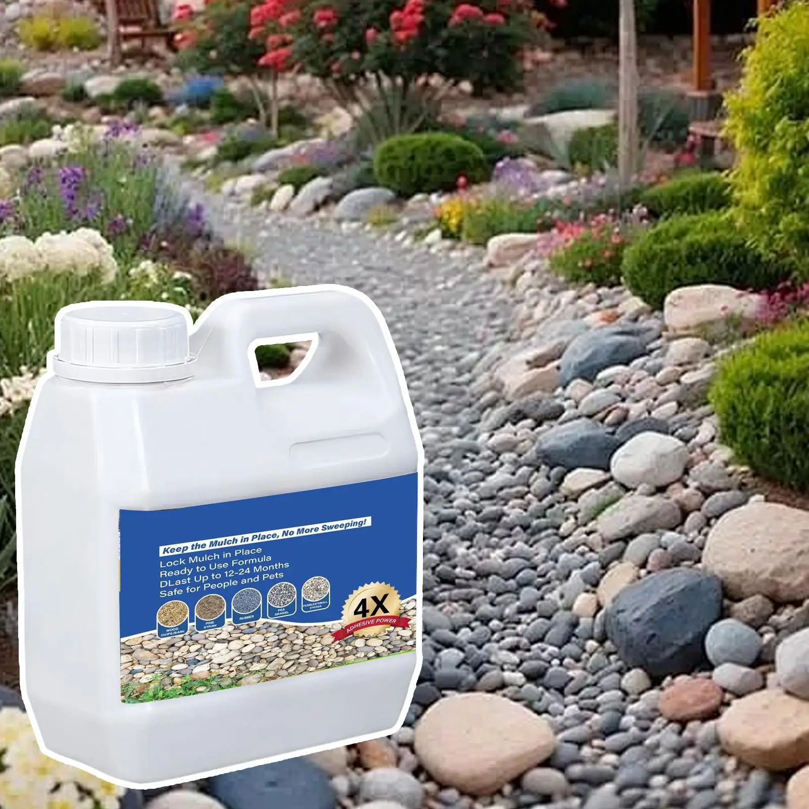 thumbnail image 2 of 2/1pcs Gravel Binder, Mulch Glue For Rocks, Sealer Adhesive Stabilizer Waterproof Fast Drying Spray 120ml, Waterproof And Paving And Landscaping Adhesive For Yard Playground Patio Backyard 2 of 10