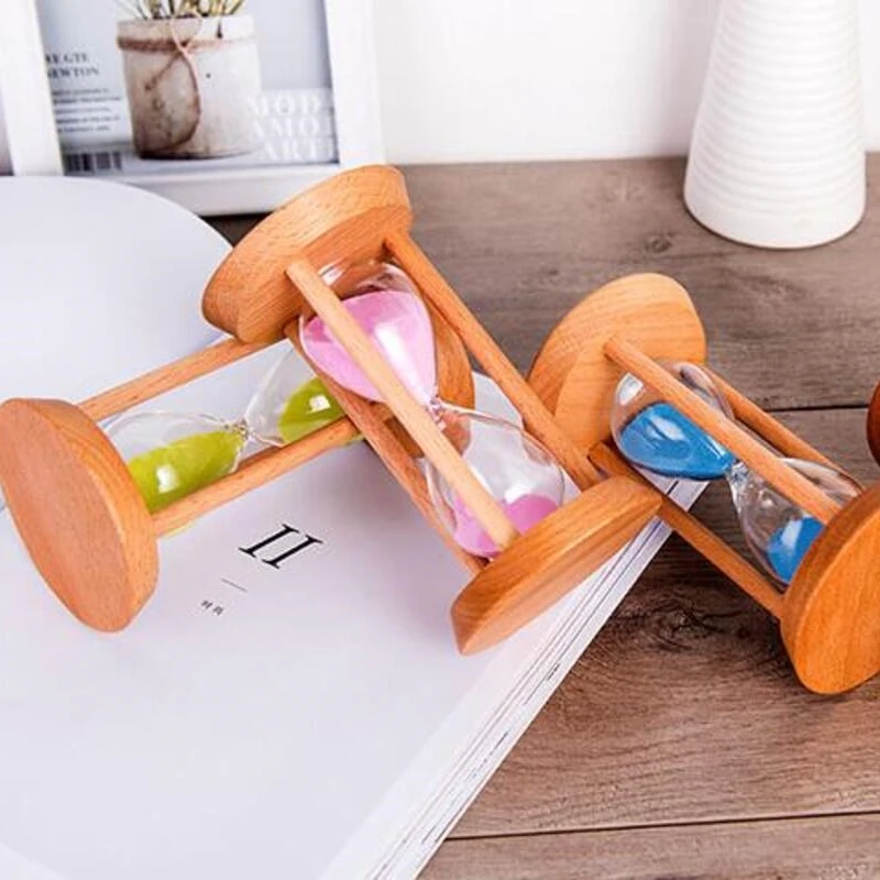 New Wooden Sand Timer Colored Hourglass Liquid Hourglass Timer 5/10/15/20/30 Minutes Mini Desktop Decoration
