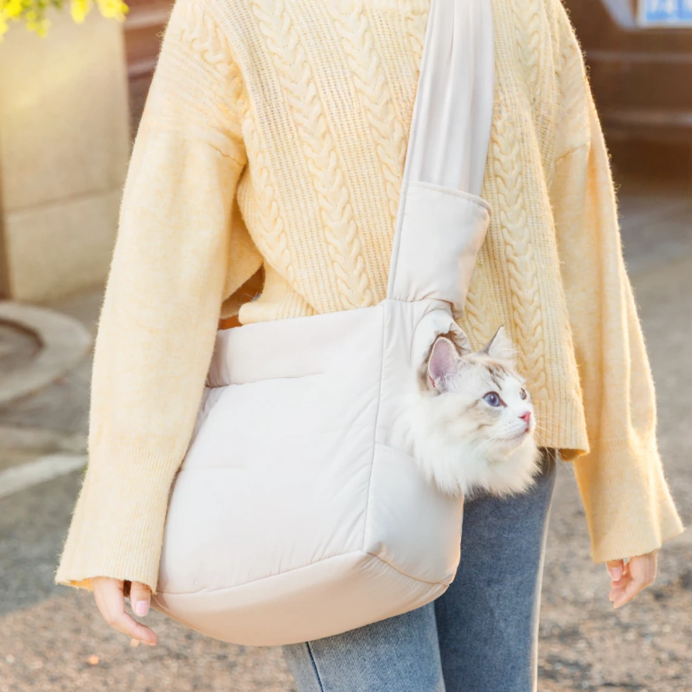 Pet Carrier Shoulder Bag Cat Carrier Sling Bag Winter Outdoor Puppy Travel Portable Warm Cat Walking