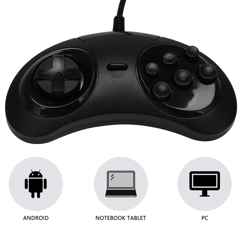  е  6 Ű Usb  Ʈѷ е, Sega Genesis / Md Pc / 2 Y1301 / Mac ް ̺  öƽ